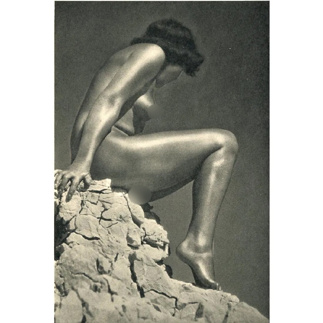 European Picture Services Print: European Picture Services Print. Nude on the Rocks. Printed in 1930's. 5.50 x 8.25 inches. Please be aware that all lots in our auctions are sold "AS IS," in accordance with the Terms & Conditions of