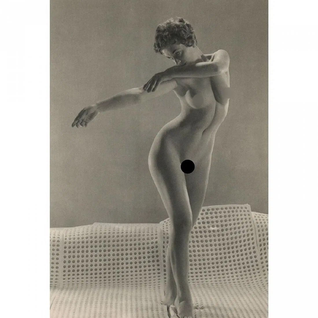 Theda And Emerson Hall Print: Theda And Emerson Hall Print. Nude. Printed in 1950's. 8.00 x 11.50 inches. Please be aware that all lots in our auctions are sold "AS IS," in accordance with the Terms & Conditions of the Auction. Al