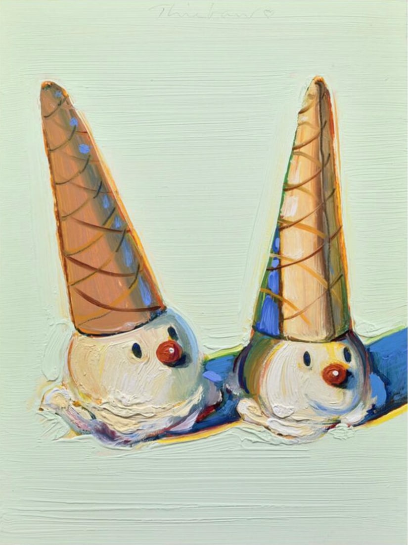 Wayne Thiebaud (American, 1920-2021) Print: Wayne Thiebaud (American, 1920-2021) Print. Jolly Cones, "2002". 18.50 x 25.50 inches. Please be aware that all lots in our auctions are sold "AS IS," in accordance with the Terms & Conditions of the