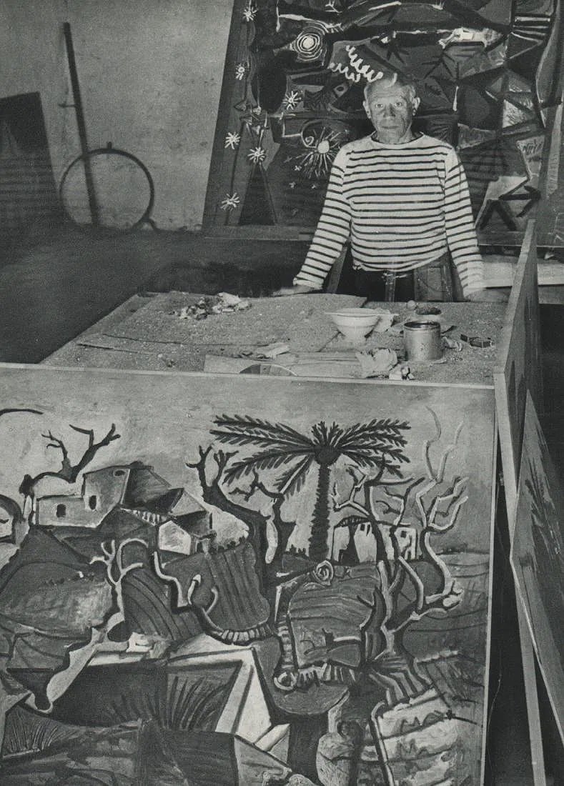 Robert Doisneau (French, 1912-1994 ) Print: Robert Doisneau (French, 1912-1994 ) Print. Picasso with his canvases. Printed in 1952. 6.50 x 9.00 inches. Please be aware that all lots in our auctions are sold "AS IS," in accordance with the Terms