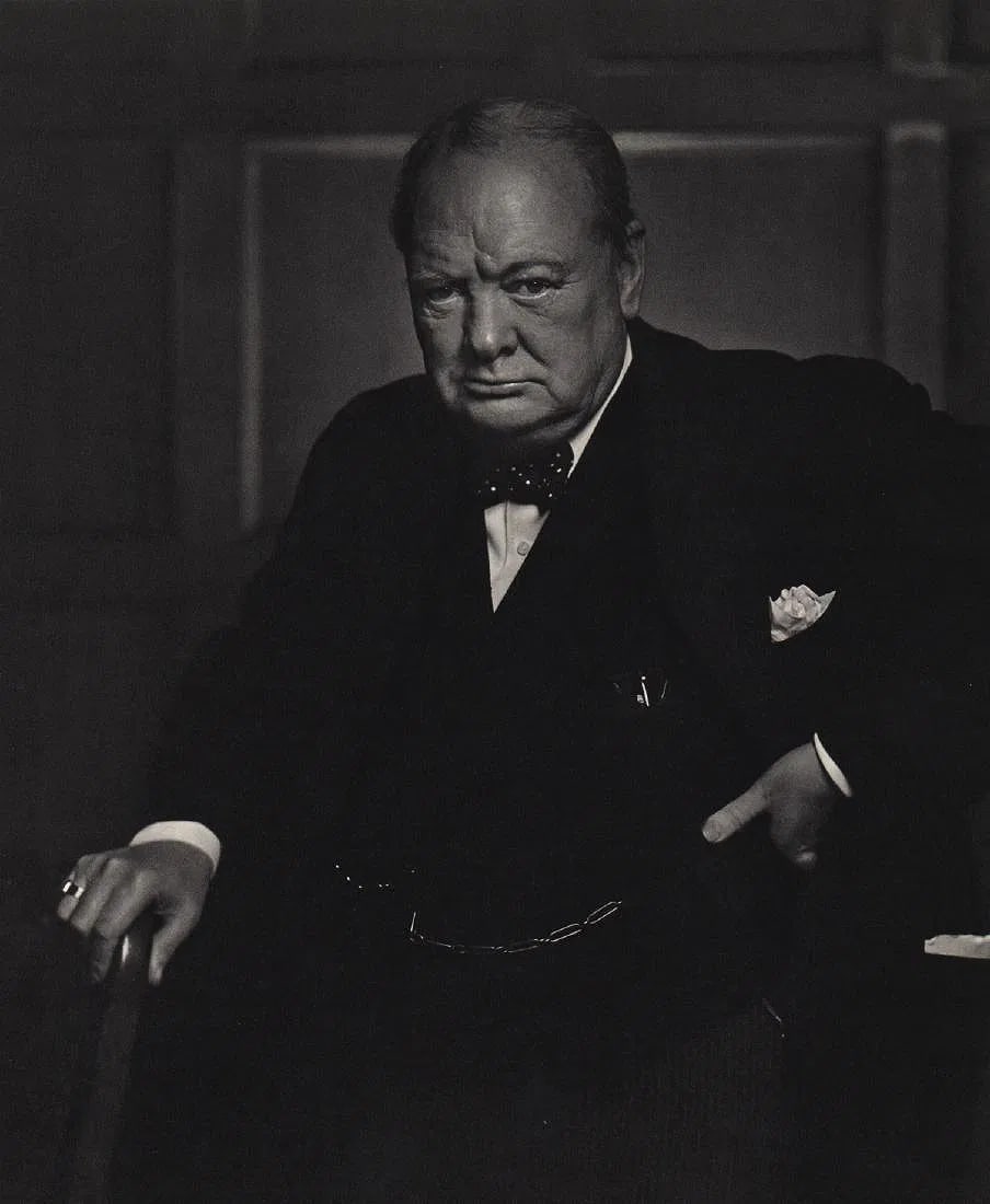 Yousuf Karsh (Armenian-Canadian, 1908-2002) Print: Yousuf Karsh (Armenian-Canadian, 1908-2002) Print. Winston Churchill. Printed in 1960.9.25 x 10.50 inches. Please be aware that all lots in our auctions are sold "AS IS," in accordance with the Terms