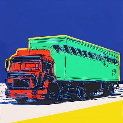 Andy Warhol (American, 1928-1987) Silkscreen: Andy Warhol (American, 1928-1987) Silkscreen. Truck, FSII 368, "1985". 39.25 x 39.25 inches. Please be aware that all lots in our auctions are sold "AS IS," in accordance with the Terms & Conditions