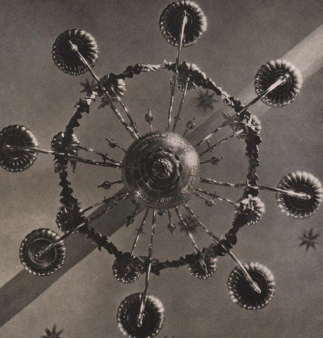 Werner Corts Print: Werner Corts Print. Chandelier. Printed in 1938. 6” x 6”. inches. Please be aware that all lots in our auctions are sold "AS IS," in accordance with the Terms & Conditions of the Auction.