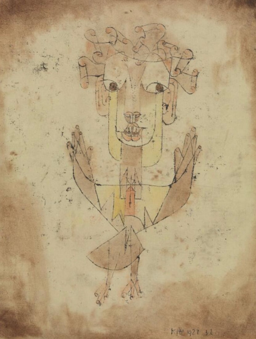 Paul Klee (Swiss-German, 1879-1940) Print: Paul Klee (Swiss-German, 1879-1940) Print. Angelus Novus, "1920". Bonded to fabric. 18.50 x 25.50 inches. Please be aware that all lots in our auctions are sold "AS IS," in accordance with the Terms