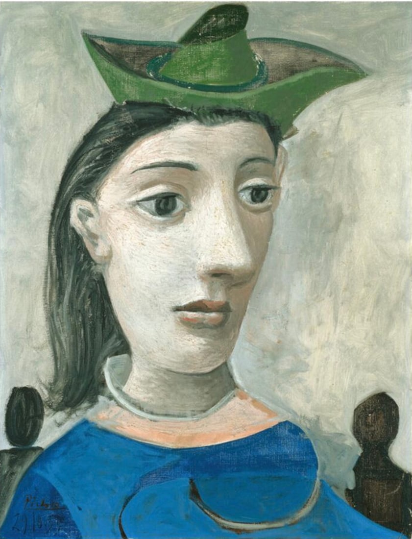 Pablo Picasso (Spanish, 1881-1973) Print: Pablo Picasso (Spanish, 1881-1973) Print. Woman with Green Hat, "1939". 19.75 x 25.50 inches. Please be aware that all lots in our auctions are sold "AS IS," in accordance with the Terms & Conditions