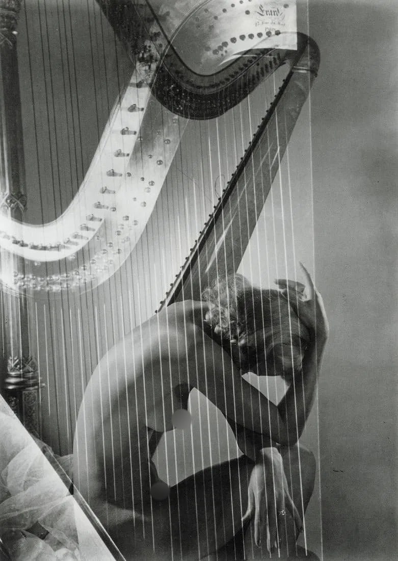 Horst P. Horst (German-American,1906-1999) Print: Horst P. Horst (German-American,1906-1999) Print. HORST (German-American,1906-1999) Print. Lisa with Harp, New York, "1939". Printed in 1997. 6.40 x 9.05 inches. Please be aware that all lots in our