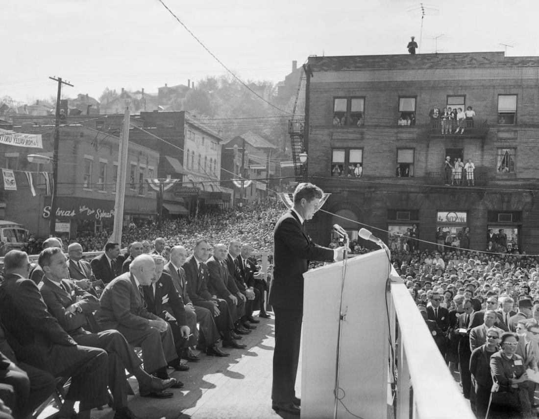 Charles "Teenie" Harris (American, 1908-1998) Print: Charles "Teenie" Harris (American, 1908-1998) Print. John F. Kennedy, Monessen, Pennsylvania, "1962". 28.50 x 22.75 inches. Please be aware that all lots in our auctions are sold "AS IS," in