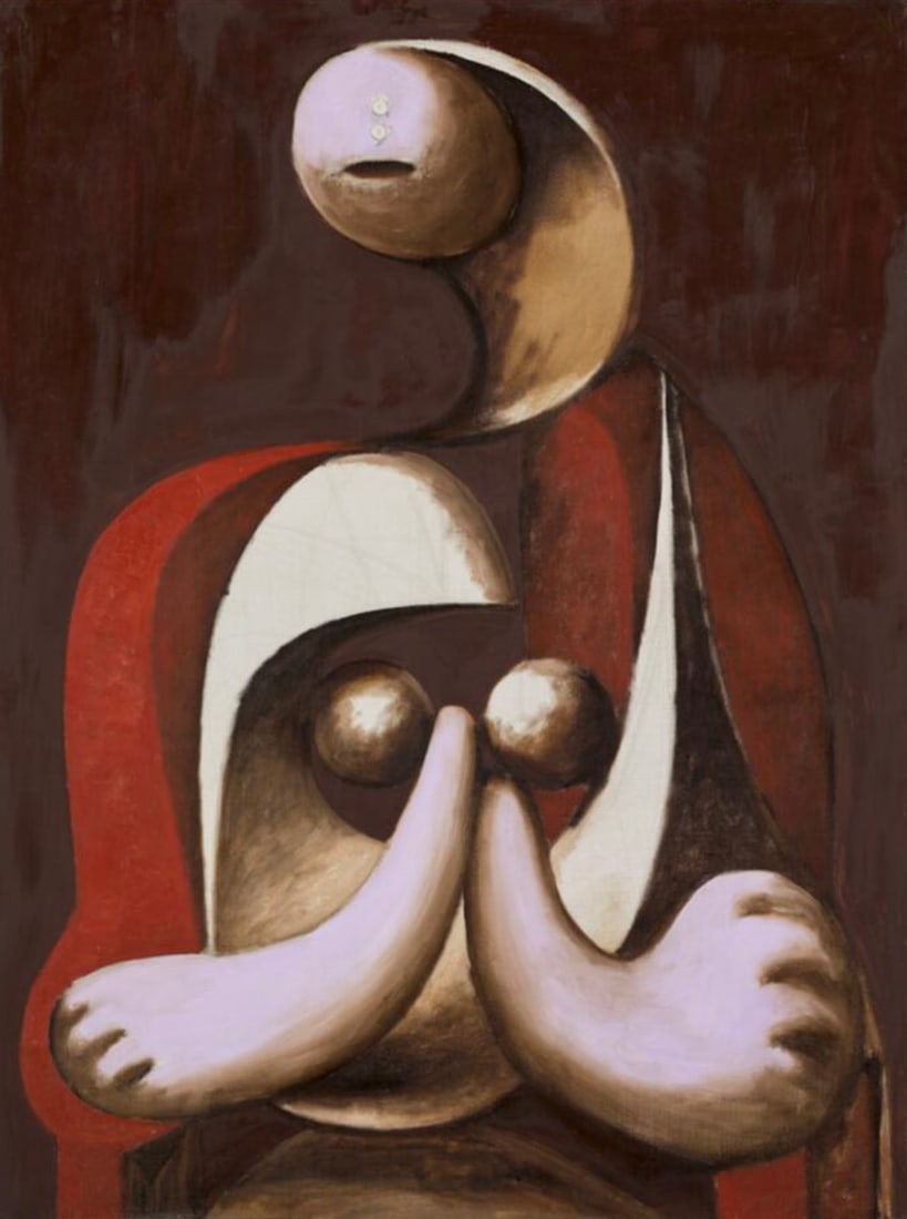 Pablo Picasso (Spanish, 1881-1973) Print: Pablo Picasso (Spanish, 1881-1973) Print. Woman Seated in a Red Armchair, "1932". 27.75 x 37.00 inches. Please be aware that all lots in our auctions are sold "AS IS," in accordance with the Terms &