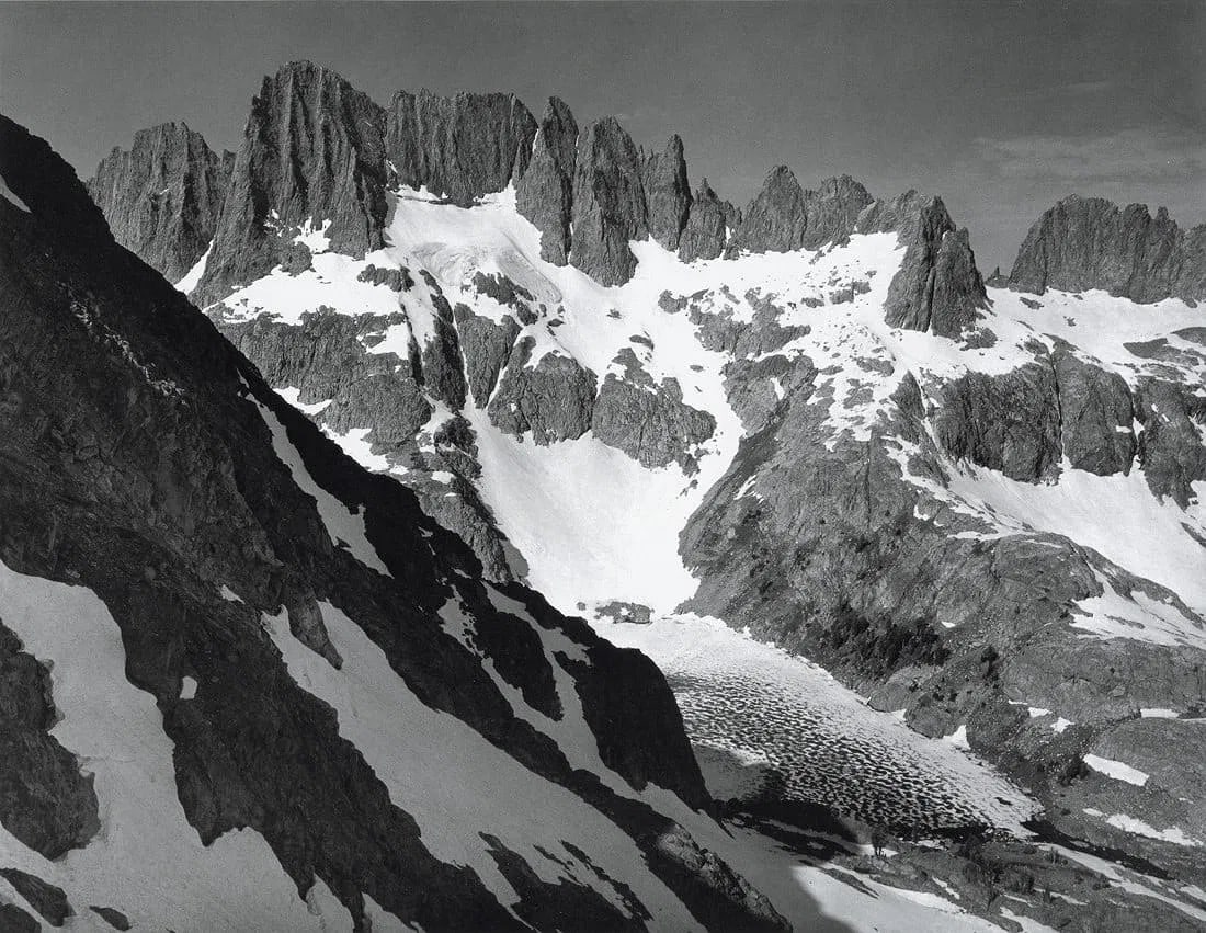 Ansel Adams (American, 1902-1984) Print: Ansel Adams (American, 1902-1984) Print. Minarets and Iceberg Lake Sierra Nevada. Printed in 1979. 10.50 x 8.15 inches. Please be aware that all lots in our auctions are sold "AS IS," in accordance