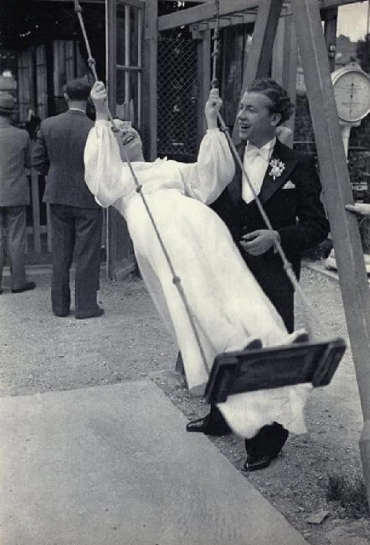 Cartier-Bresson (France, 1902-1975) Print: Cartier-Bresson (France, 1902-1975) Print. Bridal Couple, Joinville-le-Pont, "1938". Printed in 1952. 10.00 x 13.00 inches. Please be aware that all lots in our auctions are sold "AS IS," in accordanc