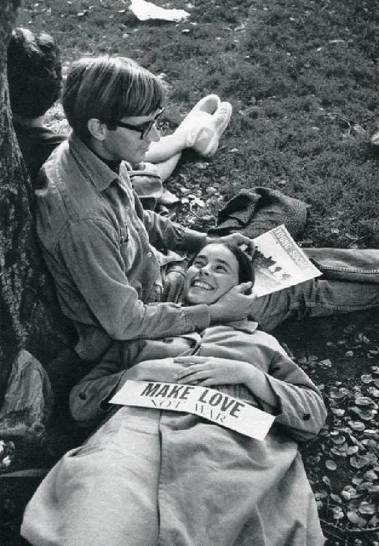 Wayne Miller (American,1918-2013 ) Print: Wayne Miller (American,1918-2013 ) Print. Make Love not War. Printed in 1969. 5.00 x 7.00 inches. Please be aware that all lots in our auctions are sold "AS IS," in accordance with the Terms &