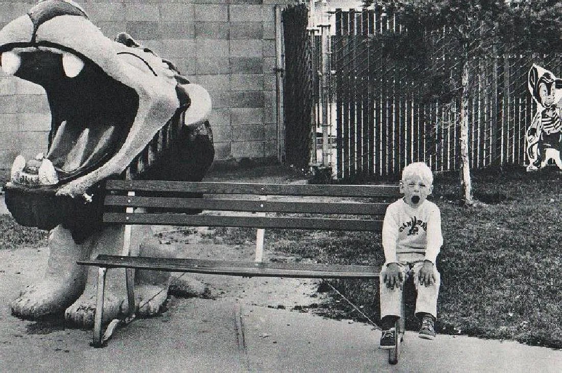 Dennis Stock (American,1928-2010 ) Print: Dennis Stock (American,1928-2010 ) Print. Dennis the Menace Park, Monterey. Printed in 1970. 9.50 x 6.50 inches. Please be aware that all lots in our auctions are sold "AS IS," in accordance with the