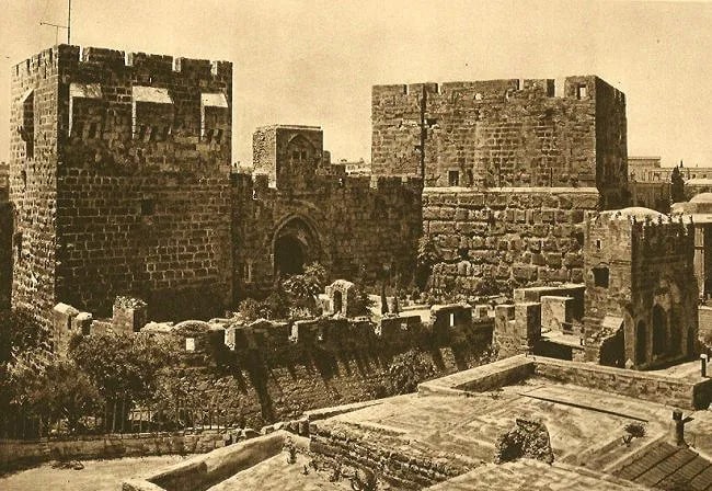 Karl Grober (Germany, 1885–1945 ) Print: Karl Grober (Germany, 1885–1945 ) Print. Castle of David Jerusalem. Printed in 1925. 8.25 x 5.75 inches. Please be aware that all lots in our auctions are sold "AS IS," in accordance with the Terms
