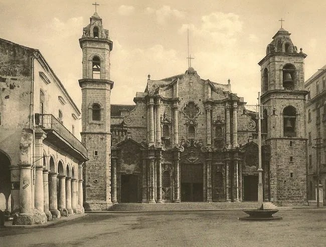 Hugo Brehme (German-Born-Mexican,1882-1954 ) Print: Hugo Brehme (German-Born-Mexican,1882-1954 ) Print. Cathedral. Havana Cuba. Printed in 1931. 8.25 x 6.25 inches. Please be aware that all lots in our auctions are sold "AS IS," in accordance with the
