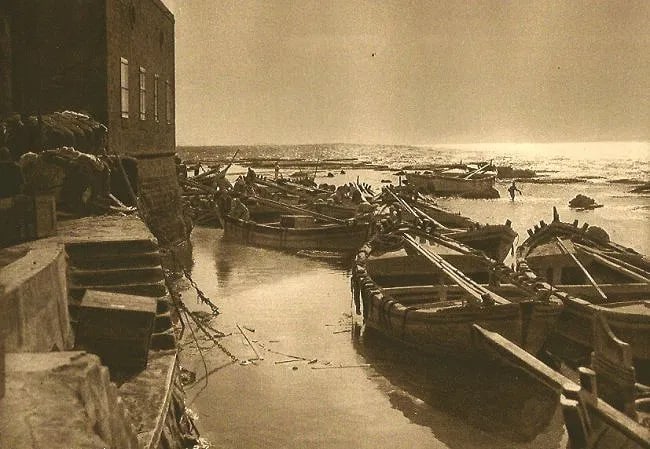 Karl Grober (Germany, 1885–1945 ) Print: Karl Grober (Germany, 1885–1945 ) Print. Harbor in Jaffa. Printed in 1925. 8.25 x 5.75 inches. Please be aware that all lots in our auctions are sold "AS IS," in accordance with the Terms & Conditio