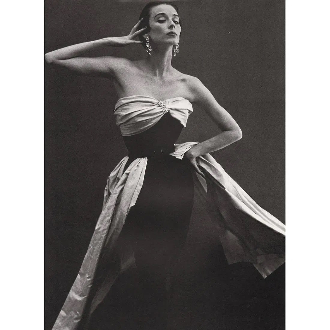 Richard Avedon (American, 1923-2004) Print: Richard Avedon (American, 1923-2004) Print. Dorian Leigh, Dress by Balenciaga. Photogravure, Printed in 1970s, USA. 14.00 x 10.00 inches. Printed during the artistâ€™s lifetime. Not h