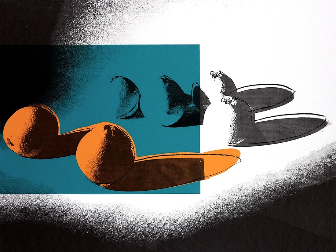 After Andy Warhol (American, 1928-1987) Silkscreen: Andy Warhol (American, 1928-1987) Silkscreen. Oranges, FSII 197, Space Fruits Still Life, "1978". 30.00 x 40.00 inches. Not hand-signed unless otherwise stated. Lots that contain nudity have been part