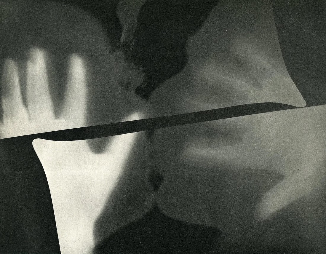 Man Ray (American, 1890-1976) Print: Man Ray (American, 1890-1976) Print. Rayograph-104, "1923". Photogravure, Printed in 1934, France. 6.50 x 8.25 inches. Printed during the artistâ€™s lifetime. Not hand-signed unless o
