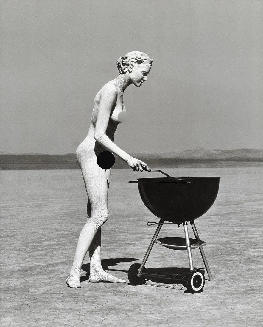 Herb Ritts (American, 1952-2002) Print: Herb Ritts (American, 1952-2002) Print. Stephanie with Barbeque, El Mirage, "1991". Photogravure, Printed in 1996, USA. 11.20 x 13.90 inches. Printed during the artistâ€™s lifetime. N