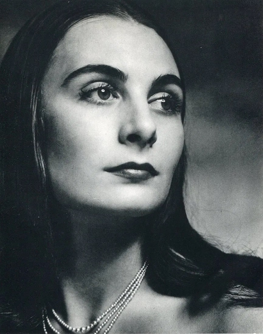Philippe Halsman (American, 1906-1979) Print: Philippe Halsman (American, 1906-1979) Print. Ricki Soma (Mother of Angelica Houston), Russian Ballerina Photogravure, Printed in 1958, Japan. Copperplate. 7.50 x 9.50 inches. Printed during the artis