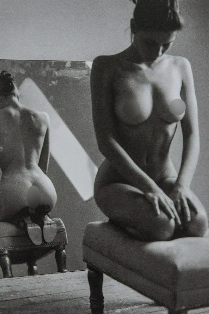 Herve Lewis (French, b. 1961) Print: Herve Lewis (French, b. 1961) Print. Nude Study. Photogravure, Printed in 2000, France. 5.40 x 8.10 inches. Not hand-signed unless otherwise stated. Lots that contain nudity have been partially