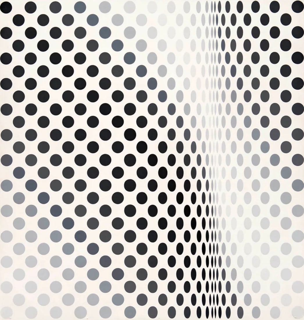 After Bridget Riley (British, b. 1931) Print: Bridget Riley (British, b. 1931) Print. Pause, "1964". Not hand-signed unless otherwise stated. Lots that contain nudity have been partially obscured in the listing; unblurred images are available