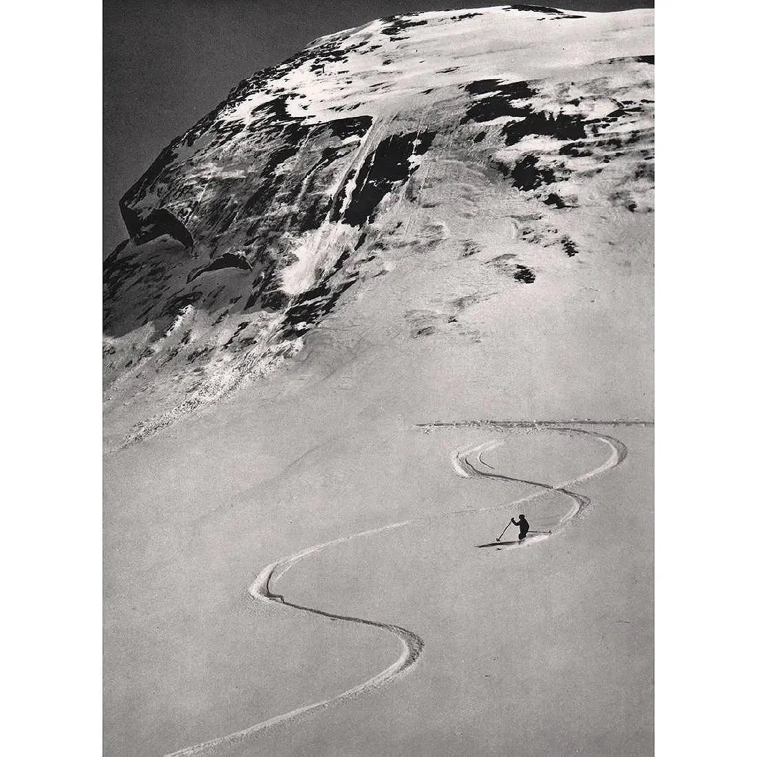 Ansel Adams (American, 1902-1984) Print: Ansel Adams (American, 1902-1984) Print. Skiing on Lembert Dome. Printed in 1960's. 8.75 x 11.50 inches. Please be aware that all lots in our auctions are sold "AS IS," in accordance with the Terms & 