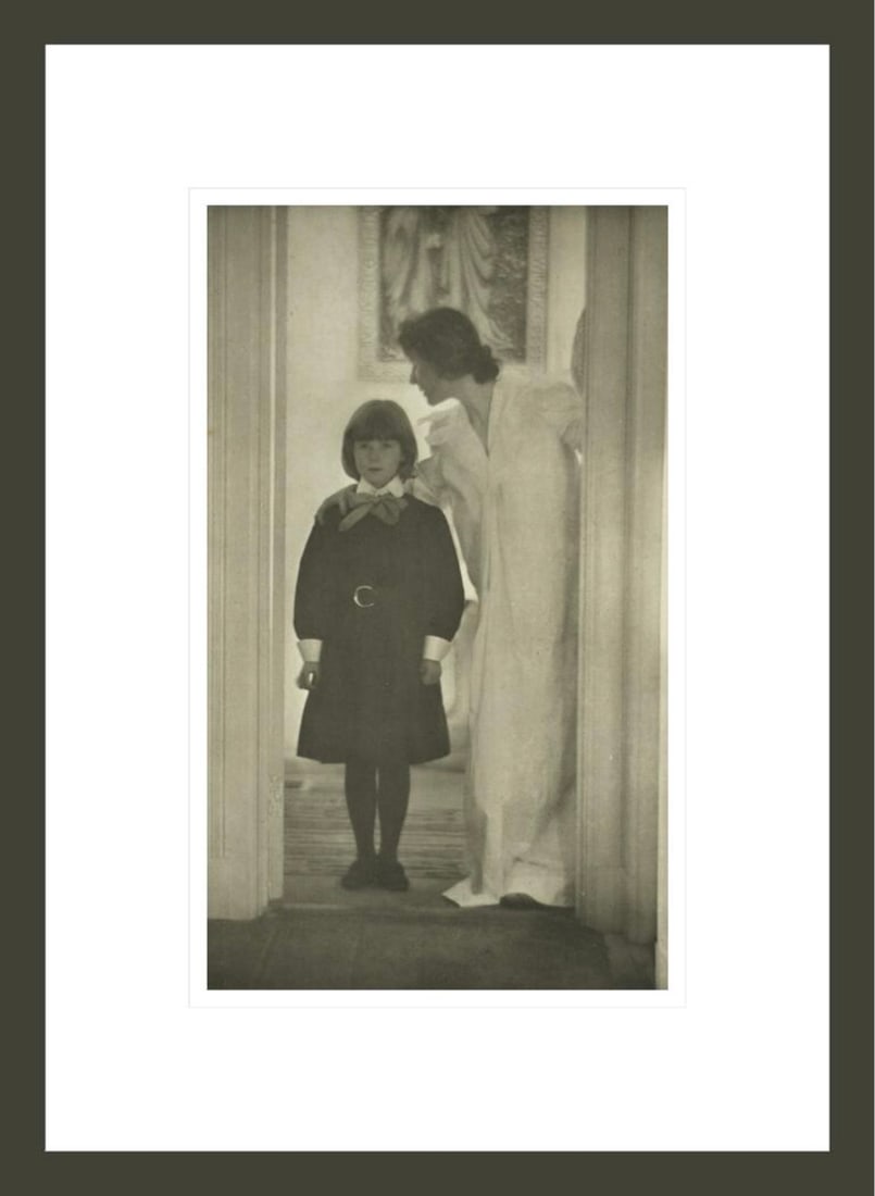 Gertrude Kasebier (American, 1852-1934) Print: Gertrude Kasebier (American, 1852-1934) Print. Blessed Art Thou Among Women. 6.25 x 11.00 inches (image), 12.00 x 16.50 inches (framed). Not hand-signed unless otherwise stated. Photomechanical