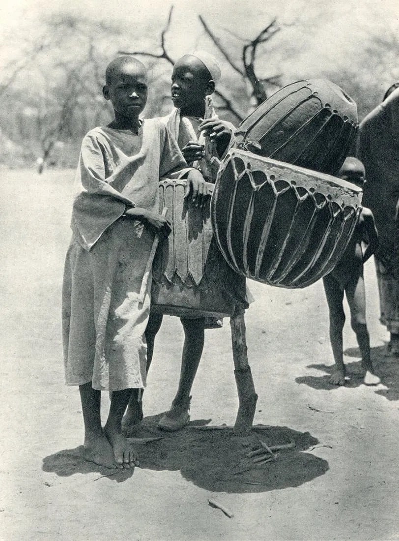 Hugo Bernatzik (Austrian, 1897-1953) Print: Hugo Bernatzik (Austrian, 1897-1953) Print. Aulad Hamid Drums, Africa. Printed in 1931. 6" x 8" inches. Not hand-signed unless otherwise stated. Photomechanical Print. Lots that contain nudity have be