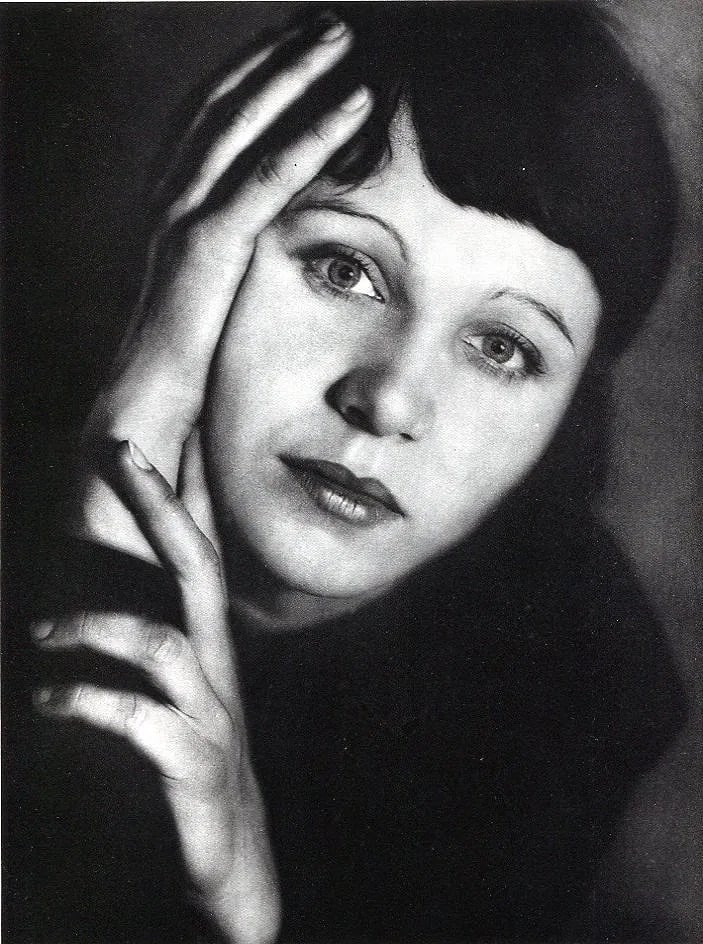 Mugg Breuninger Print: Mugg Breuninger Print. "Portrait with hands". Printed in 1934. 7" x 9" inches. Not hand-signed unless otherwise stated. Photomechanical Print. Lots that contain nudity have been partially obscured in