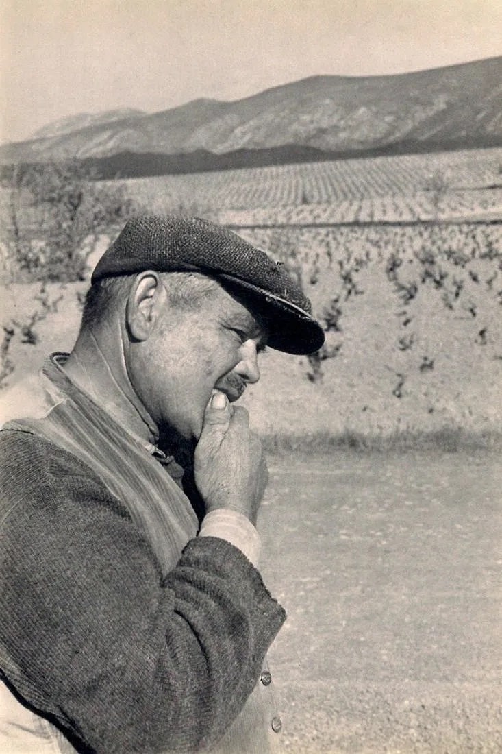 Henri Cartier-Bresson (French, 1908-2004) Print: Henri Cartier-Bresson (French, 1908-2004) Print. Farmer (Roussillon). Printed in 1955. 9" x 13" inches. Not hand-signed unless otherwise stated. Photomechanical Print. Lots that contain nudity have