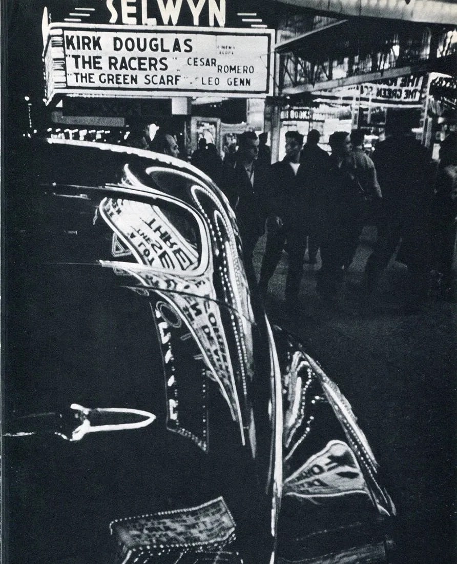 William Klein (American-French, 1926- 2022) Print: William Klein (American-French, 1926- 2022) Print. Theatre, NYC. Printed in 1956. 8" x 10.5" inches. Not hand-signed unless otherwise stated. Photomechanical Print. Lots that contain nudity have been 