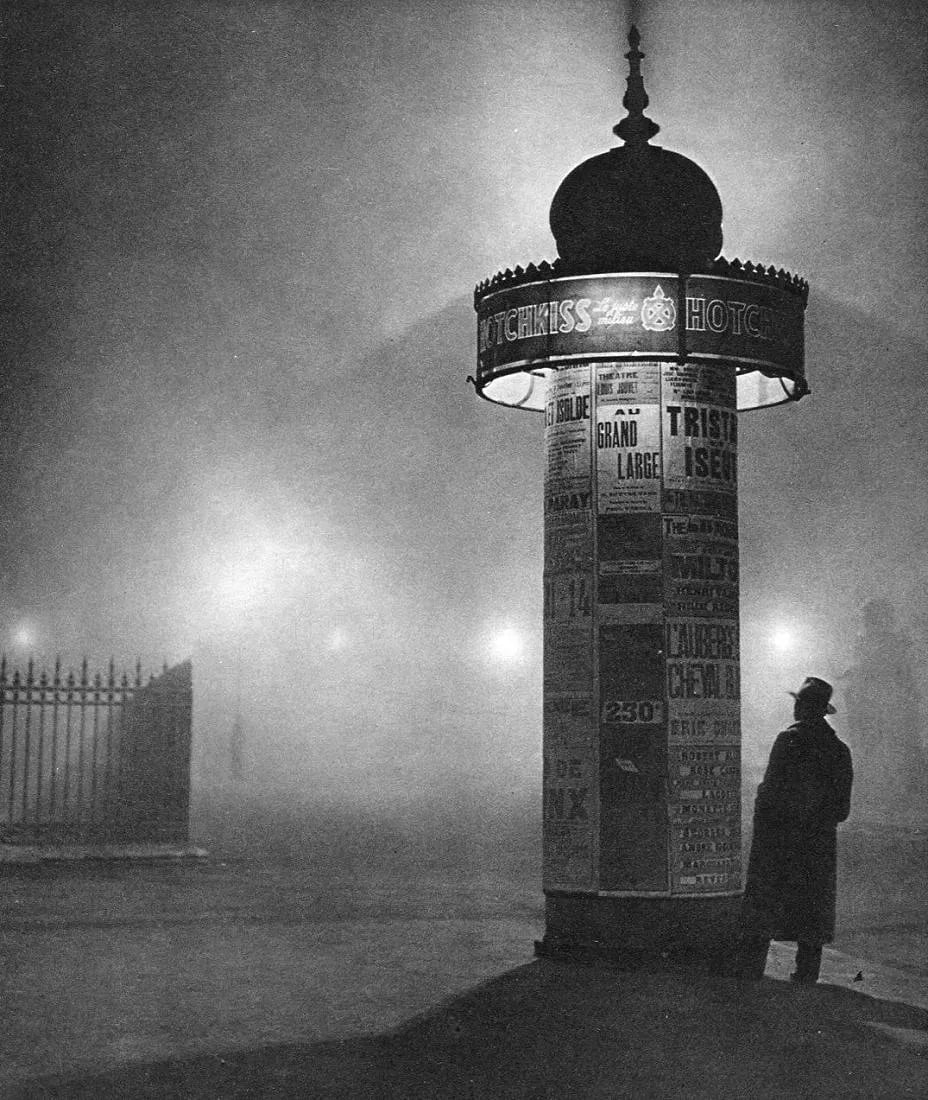 Brassai (Hungarian-French, 1899-1984) Print: Brassai (Hungarian-French, 1899-1984) Print. Paris at Night - Vintage Gravure. Printed in 1936. 7 x 8 inches. Not hand-signed unless otherwise stated. Photomechanical Print. Lots that contain nudity