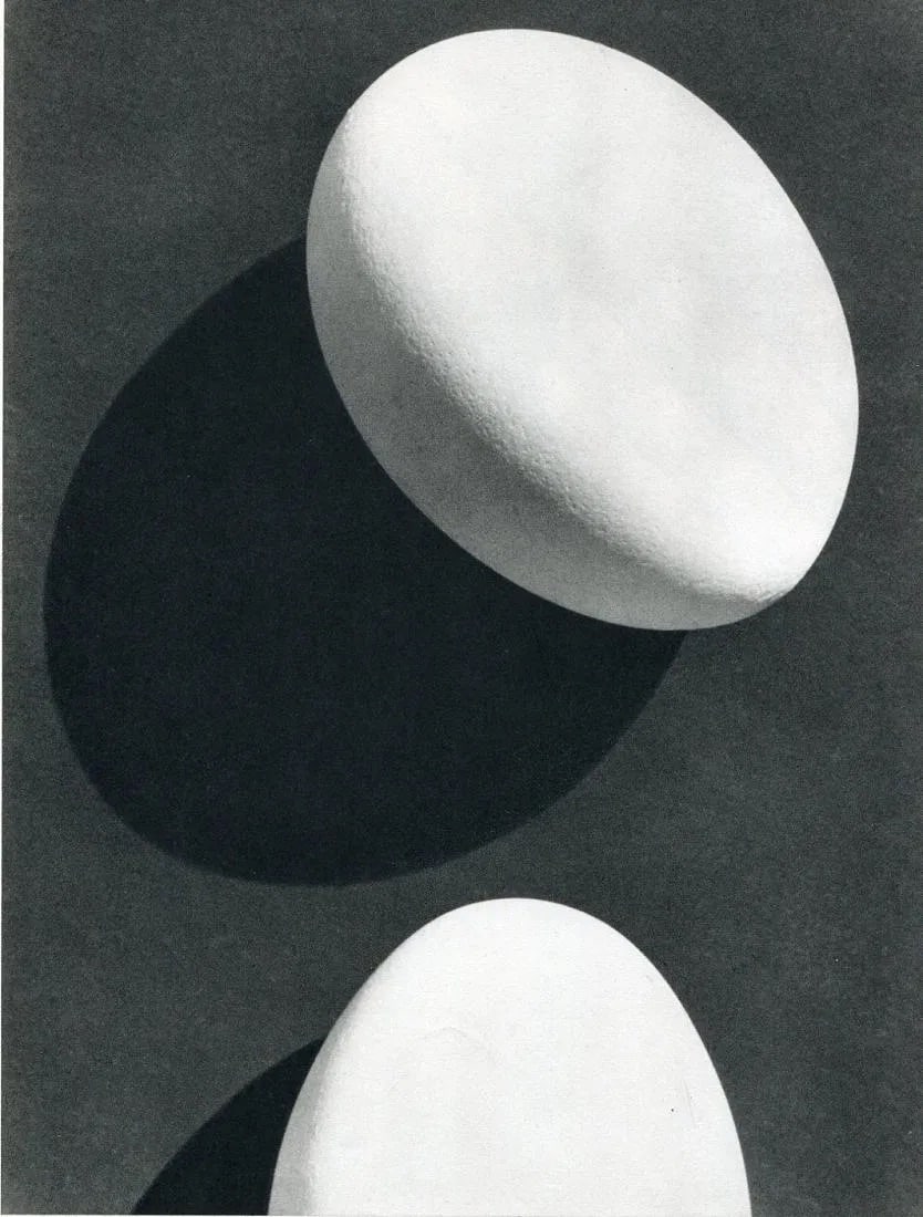 Hans Finsler (German-Swiss, 1891-1972) Print: Hans Finsler (German-Swiss, 1891-1972) Print. Das Spiegelei. Printed in 1963. 7" X 9" inches. Not hand-signed unless otherwise stated. Photomechanical Print. Lots that contain nudity have been partial