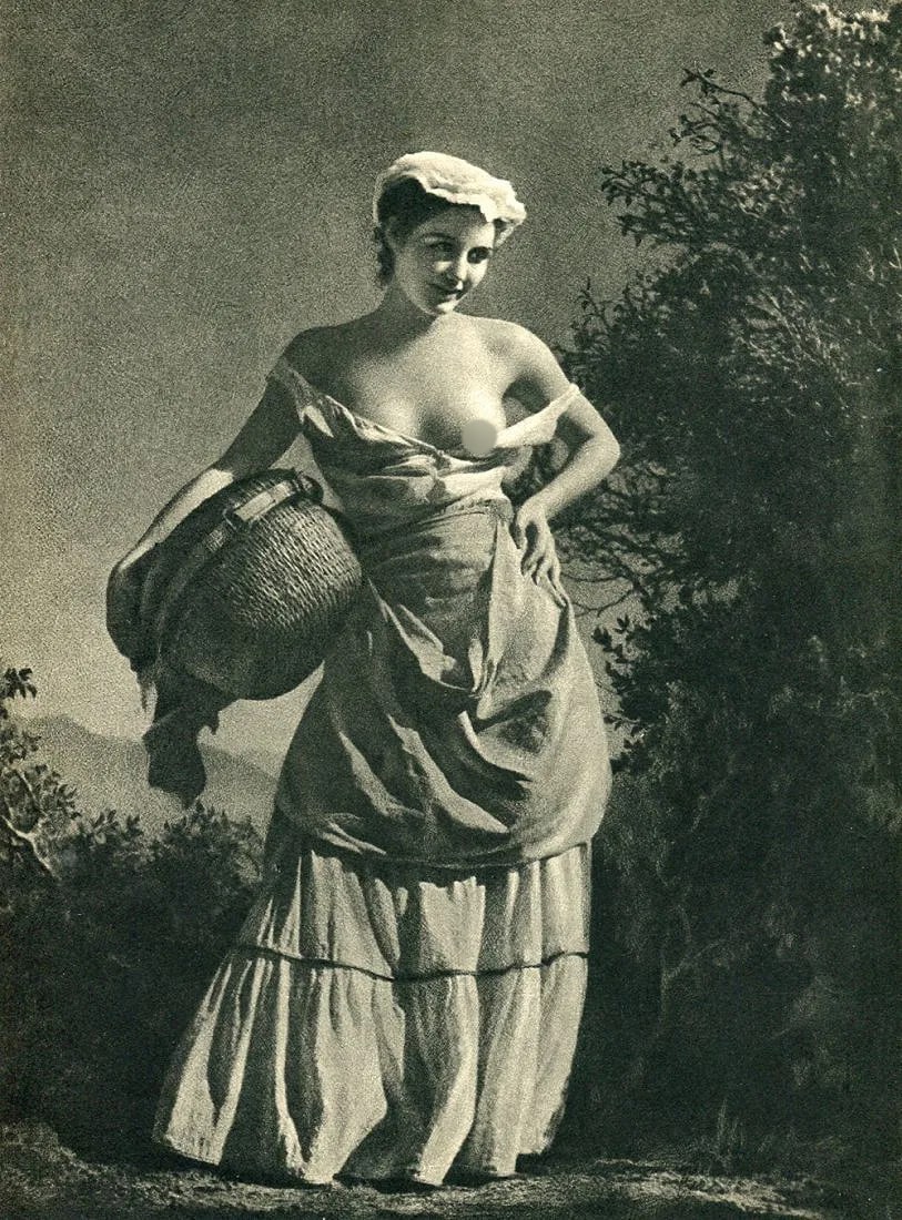 William Mortensen (American, 1897-1965) Print: William Mortensen (American, 1897-1965) Print. Woman of Languedoc. Printed in 1936. 8" x 10.5" inches. Not hand-signed unless otherwise stated. Photomechanical Print. Lots that contain nudity have