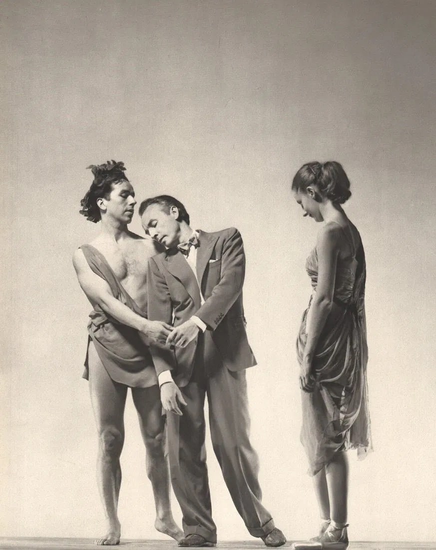 George Platt Lynes (American, 1907-1955) Print: George Platt Lynes (American, 1907-1955) Print. G Balachine - Ballet Society 1948. Printed in 1985. 10" X 12.5" inches. Not hand-signed unless otherwise stated. Photomechanical Print. Lots that