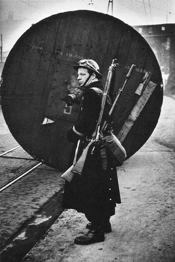 Jeanloup Sieff (French, 1933-2000) Print: Jeanloup Sieff (French, 1933-2000) Print. Strike in the Borinage, Belgium. Printed in 1982. 6 x 9 inches. Not hand-signed unless otherwise stated. Photomechanical Print. Lots that contain nudity have