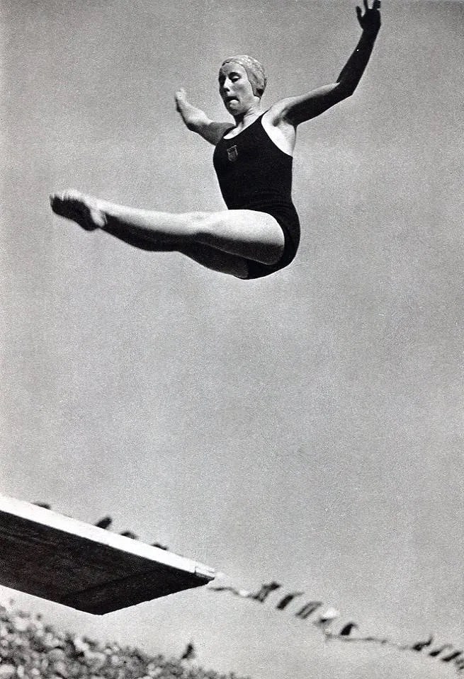 Dr. Paul Wolff (German, 1887-1951) Print: Dr. Paul Wolff (German, 1887-1951) Print. 1936 Olympics - Diving. Printed in 1936. 7 X 8.5 inches. Not hand-signed unless otherwise stated. Photomechanical Print. Lots that contain nudity have been pa