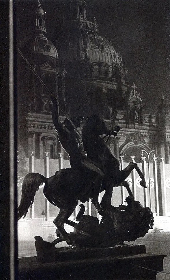 Dr. Paul Wolff (German, 1887-1951) Print: Dr. Paul Wolff (German, 1887-1951) Print. 1936 Olympics - Statues. Printed in 1936. 6 X 8.5 inches. Not hand-signed unless otherwise stated. Photomechanical Print. Lots that contain nudity have been p