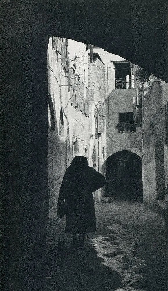 Ludek Pesek (Czech, 1919-1999) Print: Ludek Pesek (Czech, 1919-1999) Print. Shadows of the Middle Ages - Gravure. Printed in 1965. 9 x 10 inches. Not hand-signed unless otherwise stated. Photomechanical Print. Lots that contain nudity