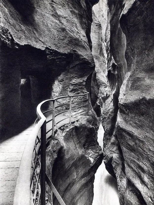 Jean Gaberell (Swiss, 1887-1949) Print: Jean Gaberell (Swiss, 1887-1949) Print. The Aare-Gorge - Gravure. Printed in 1930. 6 x 8 inches. Not hand-signed unless otherwise stated. Photomechanical Print. Lots that contain nudity have been