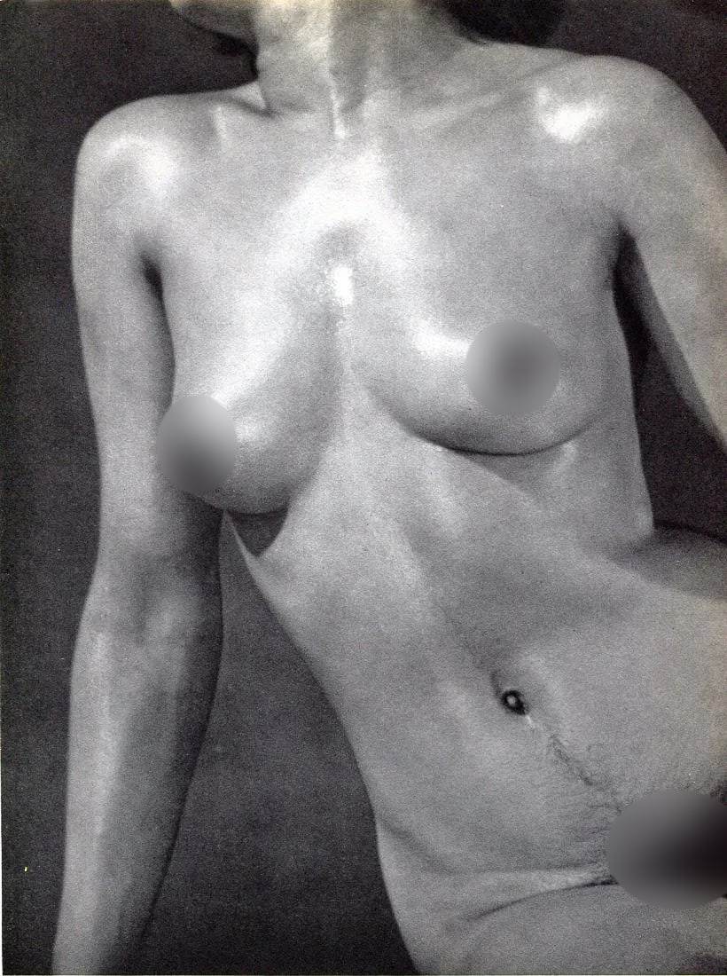Rudolf H Hoffmann Print: Rudolf H Hoffmann Print. Nude Torso. Printed in 1936. 8.5 x 10.5 inches. Not hand-signed unless otherwise stated. Photomechanical Print. Lots that contain nudity have been partially obscured in the