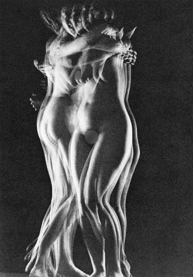 Hans R. Schlapfer (Swiss) Print: Hans R. Schlapfer (Swiss) Print. 2 Nudes - PhotoGravure. Printed in 1969. 7 x 10 inches. Not hand-signed unless otherwise stated. Photomechanical Print. Lots that contain nudity have been partially ob