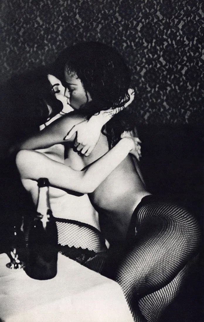 Ellen von Unwerth (German, b. 1954) Print: Ellen von Unwerth (German, b. 1954) Print. 2 Girls Smooching Paris 1992. Printed in 1995. 9 x 14 inches. Not hand-signed unless otherwise stated. Photomechanical Print. Lots that contain nudity have b
