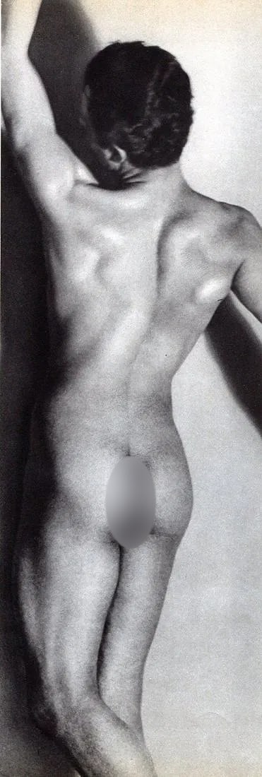 Laure Albin-Guillot (French, 1879-1962) Print: Laure Albin-Guillot (French, 1879-1962) Print. Male Nude Torso. Printed in 1937. 4 x 10 inches. Not hand-signed unless otherwise stated. Photomechanical Print. Lots that contain nudity have been