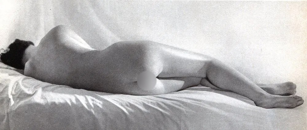 Laure Albin-Guillot (French, 1879-1962) Print: Laure Albin-Guillot (French, 1879-1962) Print. Reclining Nude. Printed in 1937. 7 x 3 inches. Not hand-signed unless otherwise stated. Photomechanical Print. Lots that contain nudity have been
