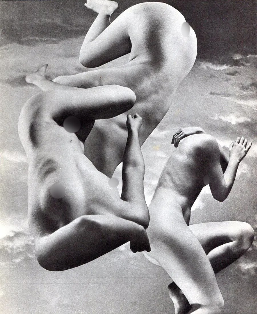 Pierre Boucher (French-Canadian, 1622-1717) Print: Pierre Boucher (French-Canadian, 1622-1717) Print. 3 Surreal Nude Torsos. Printed in 1937. 7 x 8.5 inches. Not hand-signed unless otherwise stated. Photomechanical Print. Lots that contain nudity have