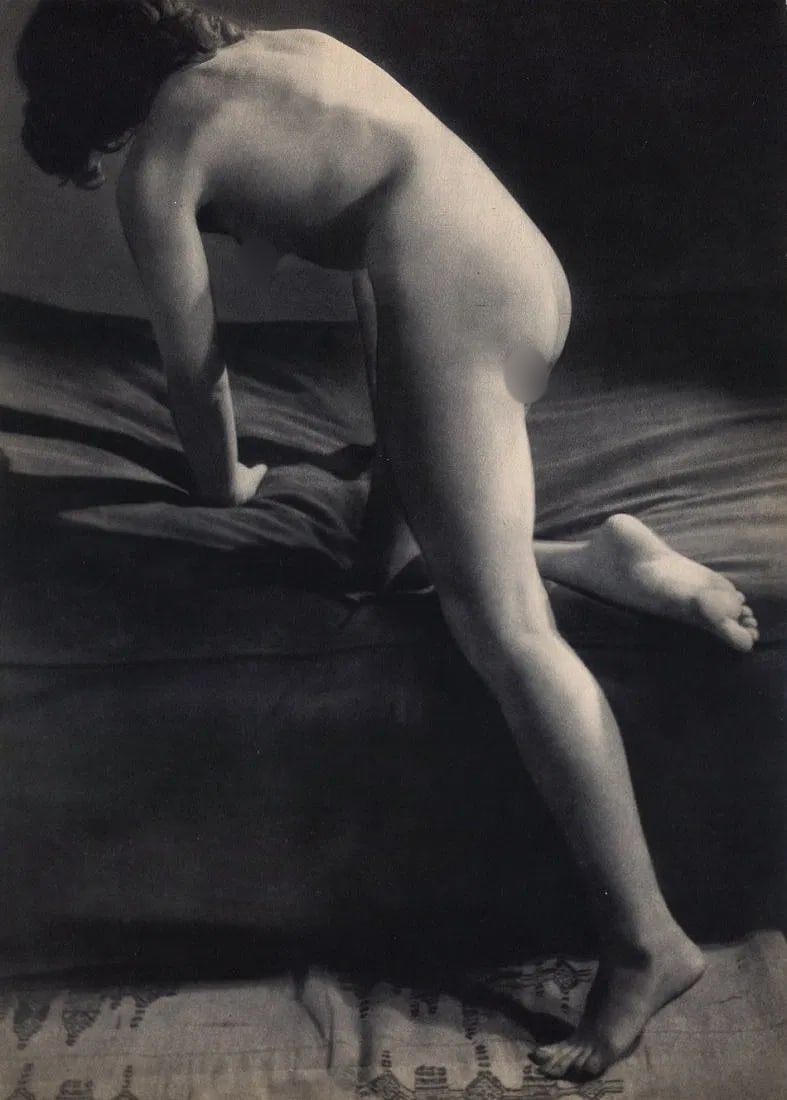 Brassai (Hungarian-French, 1899-1984) Print: Brassai (Hungarian-French, 1899-1984) Print. Woman Nude. Printed in 1948. 9 x 13 inches. Not hand-signed unless otherwise stated. Photomechanical Print. Lots that contain nudity have been partially ob