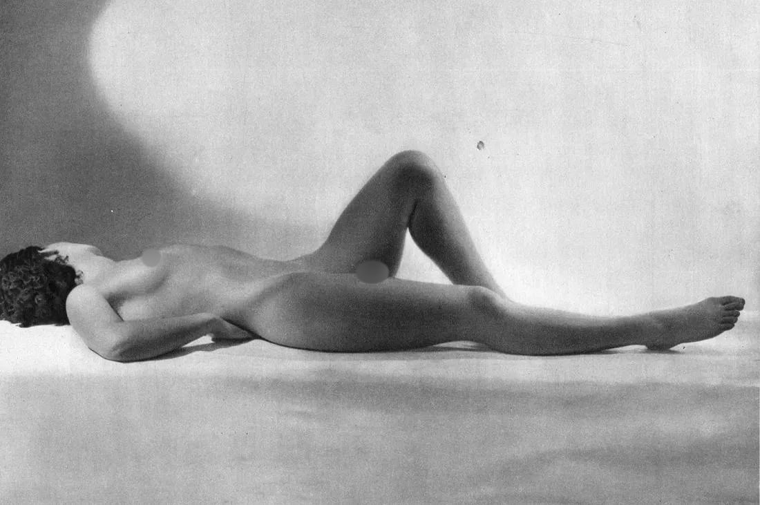 Pierre Auradon (French, 1900-1988) Print: Pierre Auradon (French, 1900-1988) Print. Nude - gravure. Printed in 1949. 8.5 x 6 inches. Not hand-signed unless otherwise stated. Photomechanical Print. Lots that contain nudity have been partially