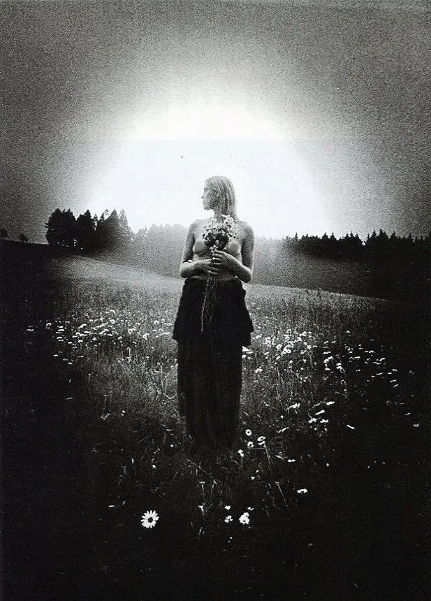 Rostislav Kostal (Czech, b. 1943) Print: Rostislav Kostal (Czech, b. 1943) Print. Nude in field - Gravure. Printed in 1975. 7 x 8.5 inches. Not hand-signed unless otherwise stated. Photomechanical Print. Lots that contain nudity have been